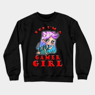 Yes Im A Gamer Girl Sly Red Crewneck Sweatshirt